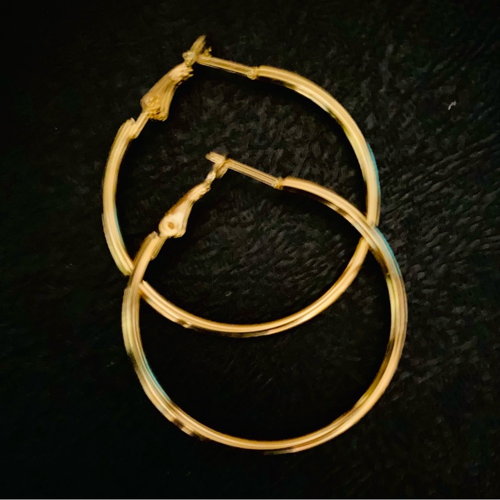 1.5’ 14Kt Gold Plated Sterling Silver Earrings NEW